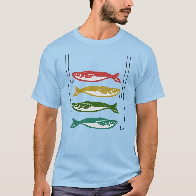 Color Fish with Fish Hooks T-Shirt (Front)