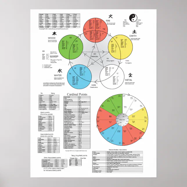 Color Five Element Acupuncture Poster | Zazzle