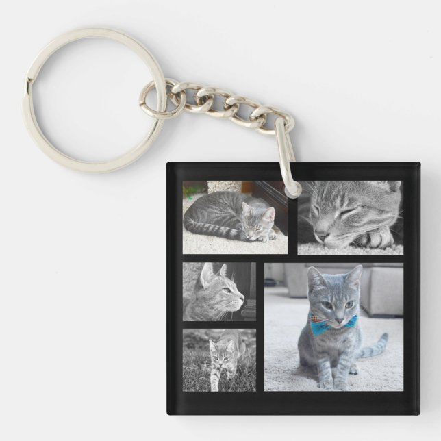 Color Five Photo Collage Keychain (Front)
