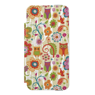 Color Floral and Owl iPhone SE/5/5s Wallet Case