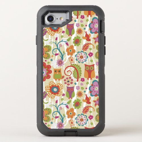 Color Floral and Owl OtterBox Defender iPhone SE87 Case