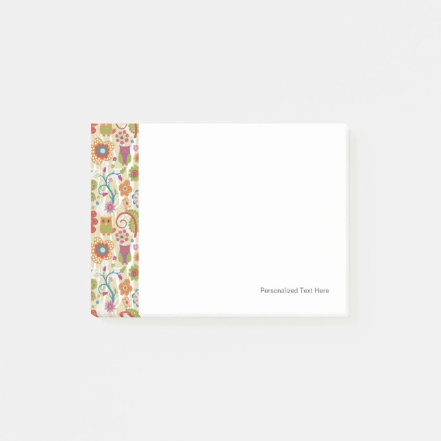Color Floral and Owl Post-it Notes (Front)