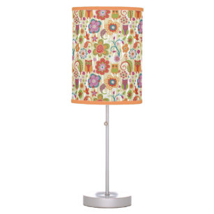 Color Floral and Owl Table Lamp