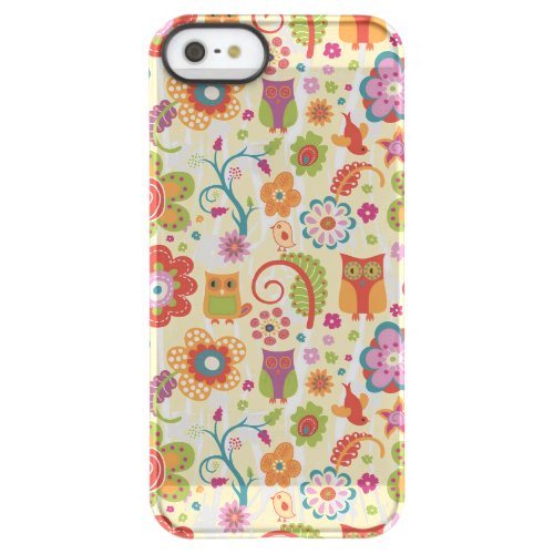 Color Floral and Owl Permafrost iPhone SE55s Case