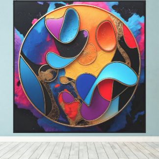 Color Flow Circle Canvas Print