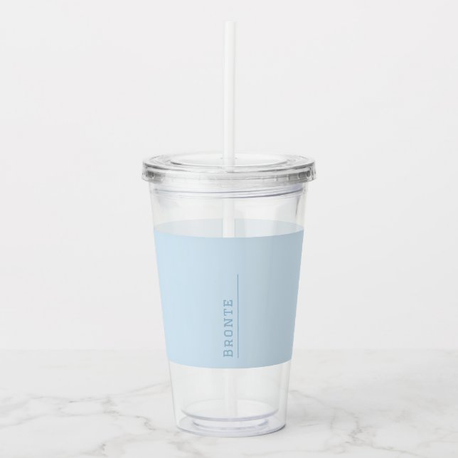 Color Flow monogram Ice Blue Acrylic Tumbler (Front)