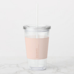 Color Flow monogram Peachy Coral Acrylic Tumbler