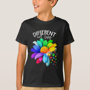 Color Flower Different Not Less Autism Awareness M T-Shirt