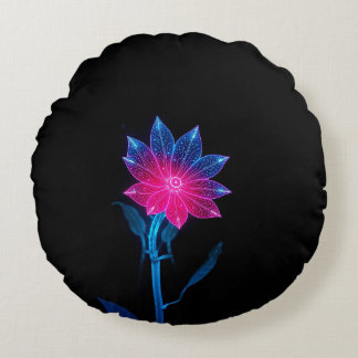 Color flower round pillow