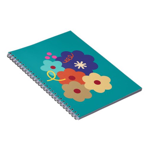 Color Flowers Design   Notizblock Notebook