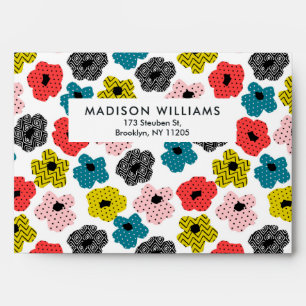 Color Flowers Modern Minimalist Simple  Envelope