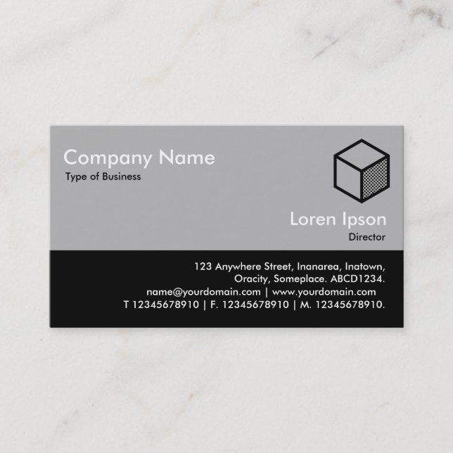 Color Footer - 30pc Gray and Black Business Card (Front)