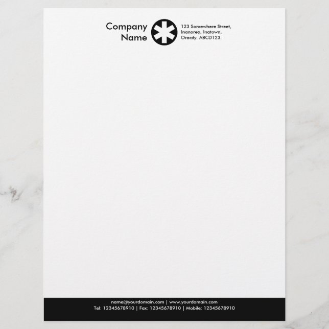 Color Footer (Asterisk Logo) - Black Letterhead (Front)