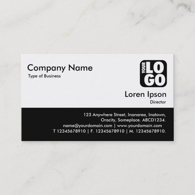 Color Footer - Black Business Card (Front)