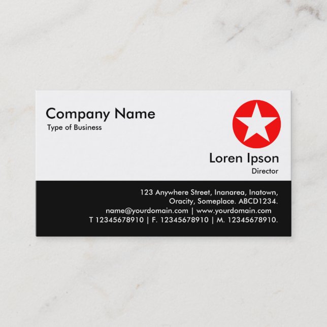 Color Footer - Black - Red Star Business Card (Front)