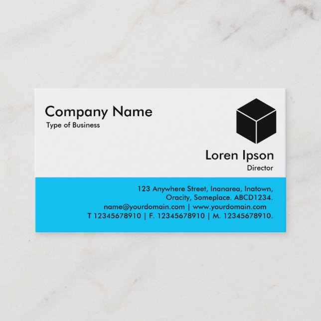 Color Footer - Blue 00CCFF Business Card (Front)