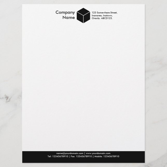 Color Footer (Cube) - Black Letterhead (Front)