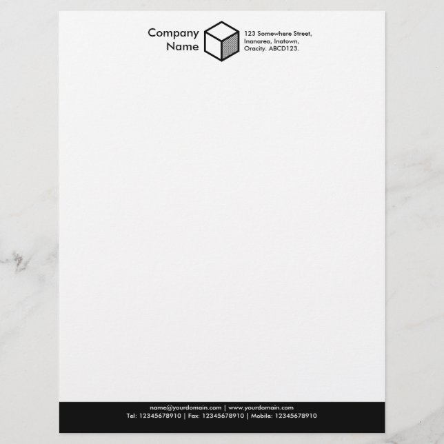Color Footer (Cube) - Black Letterhead (Front)