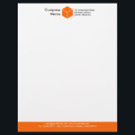 Color Footer (Cube) - Orange Letterhead<br><div class="desc">A Business letterhead template design with a color footer and a cube logo which can be retained as a decorative logo or replaced with your logo. The color of the footer area can also be changed. Company name, Logo and address at the top with email, web and telephone details in...</div>
