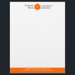 Color Footer (Cube) - Orange Letterhead<br><div class="desc">A Business letterhead template design with a color footer and a cube logo which can be retained as a decorative logo or replaced with your logo. The color of the footer area can also be changed. Company name, Logo and address at the top with email, web and telephone details in...</div>