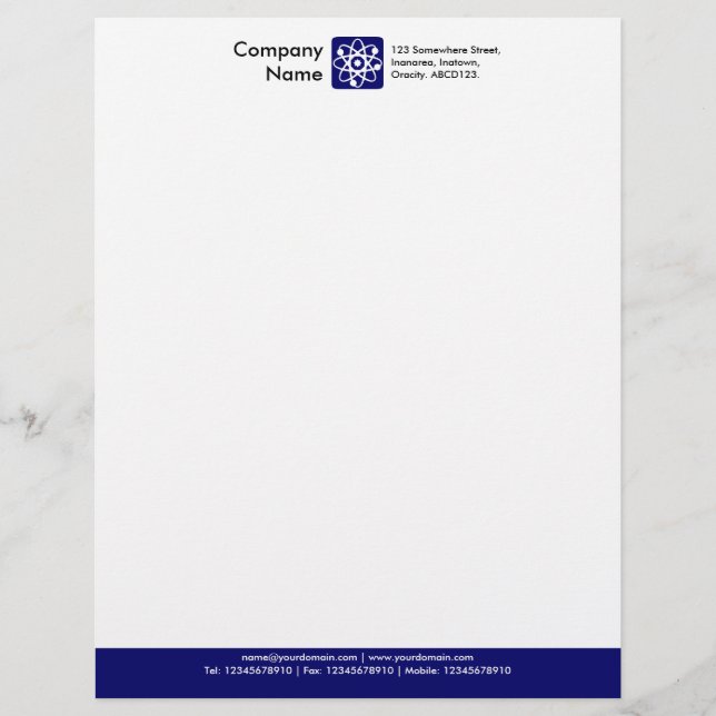 Color Footer - Dark Blue Letterhead (Front)