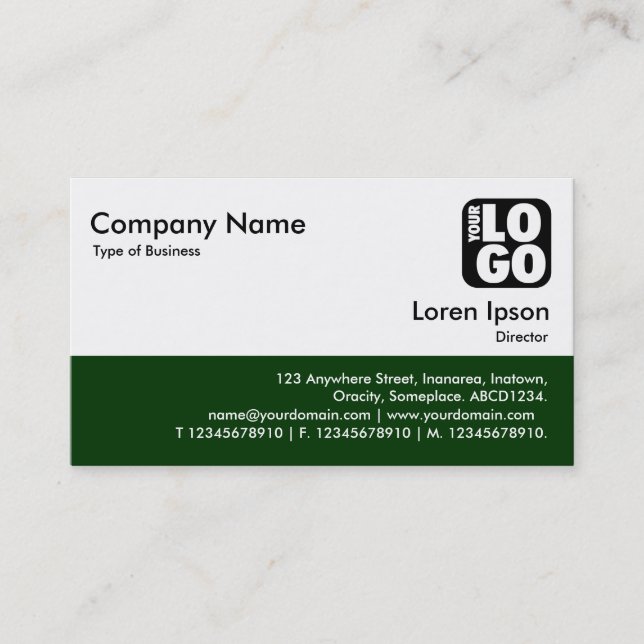 Color Footer - Dark Green Business Card (Front)