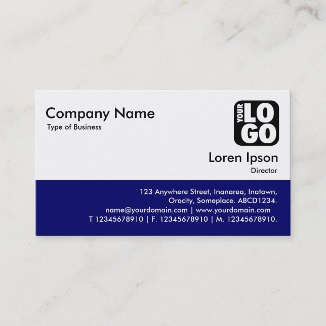 Color Footer - Deep Navy Business Card (Front)