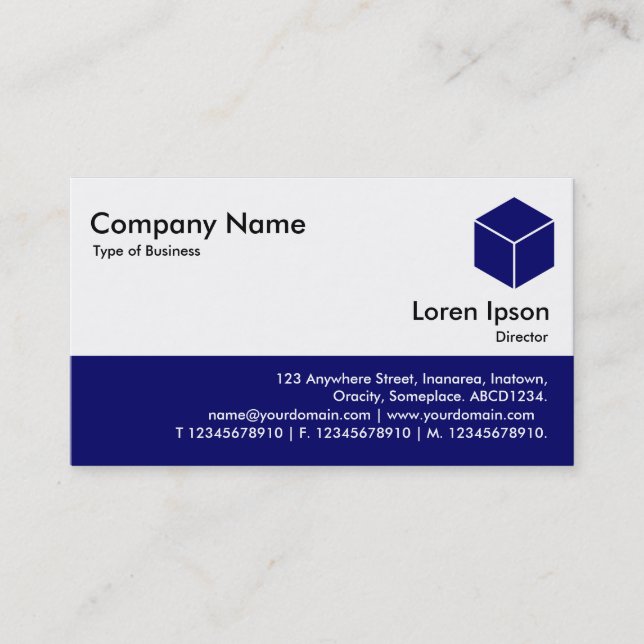 Color Footer - Deep Navy Business Card (Front)