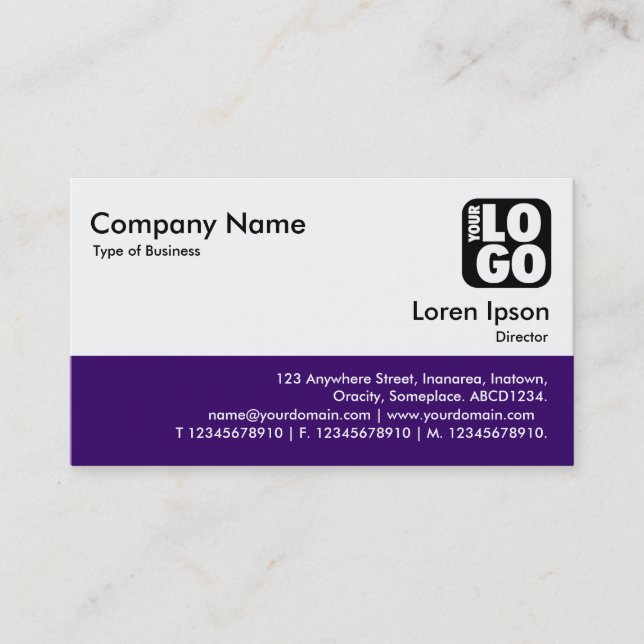 Color Footer - Deep Purple Business Card (Front)