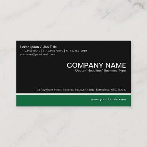 Color Footer _ Forest Green with Black Business Card