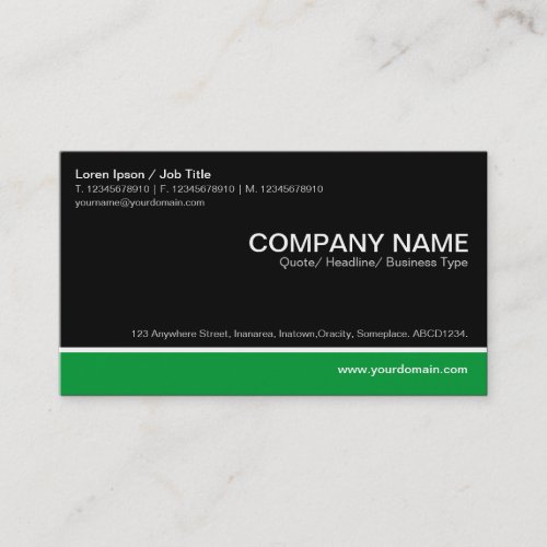 Color Footer _ Grass Green with Black Business Card