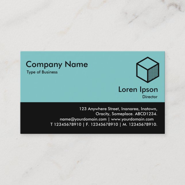 Color Footer - Lt Blue Green and Black Business Card (Front)