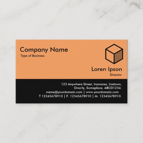 Color Footer _ Lt Orange and Black Business Card