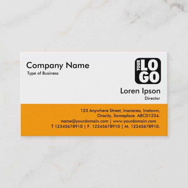 Color Footer - Lt Orange Business Card (Front)
