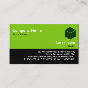 Color Footer - Martian Green and Black Business Card