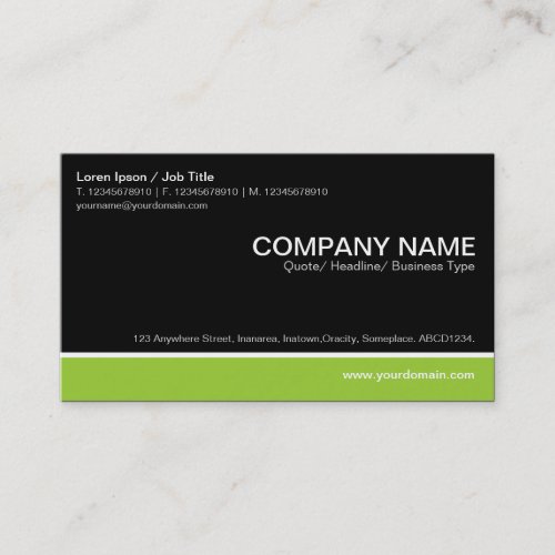 Color Footer _ Martian Green with Black Business Card