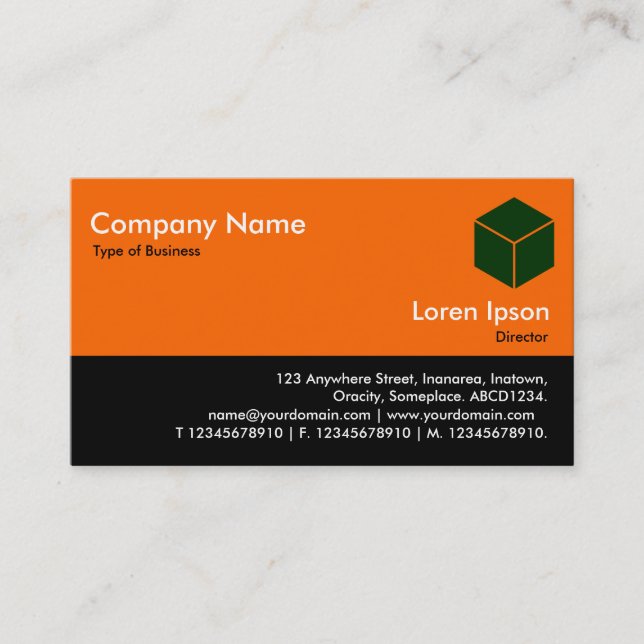 Color Footer - Orange and Black Business Card (Front)