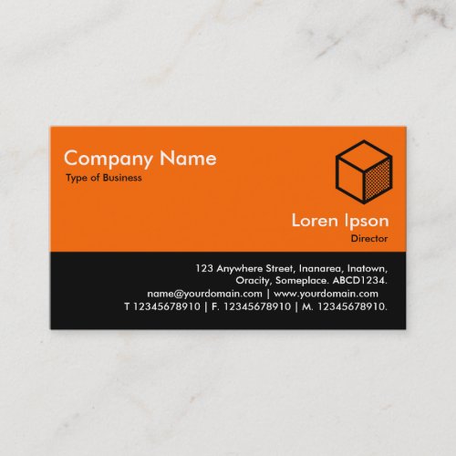 Color Footer _ Orange and Black Business Card