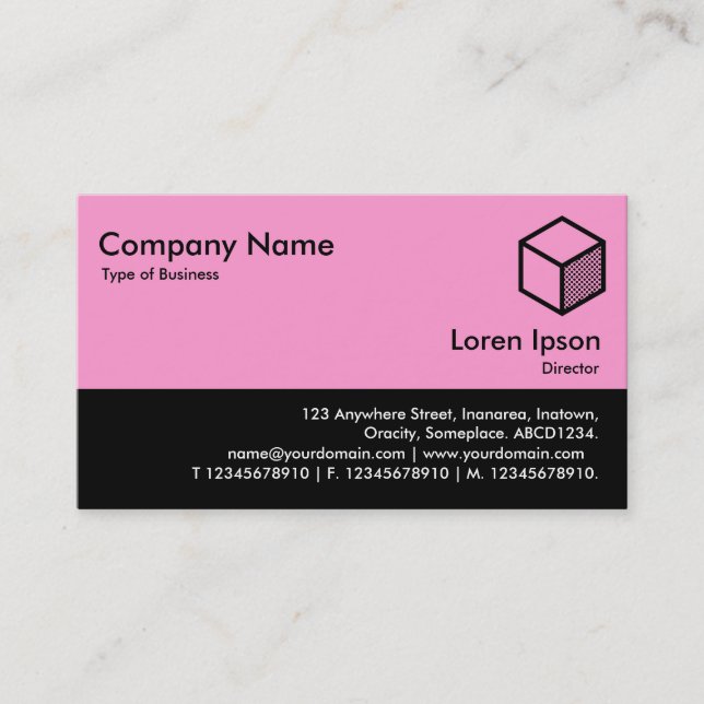 Color Footer - Pink and Black Business Card (Front)