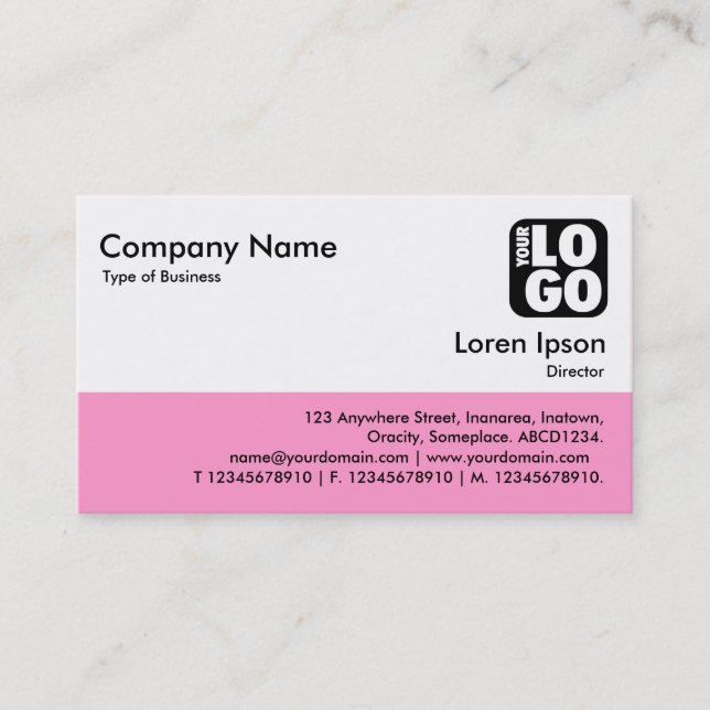 Color Footer - Pink Business Card (Front)