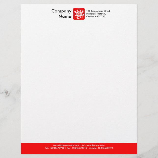 Color Footer - Red Letterhead (Front)