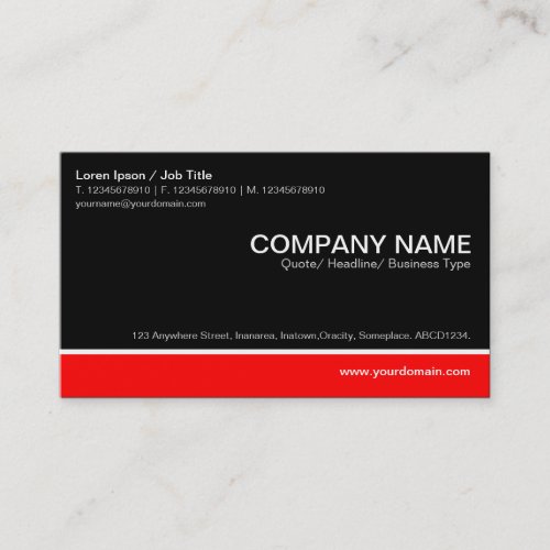 Color Footer _ Red with Black Business Card