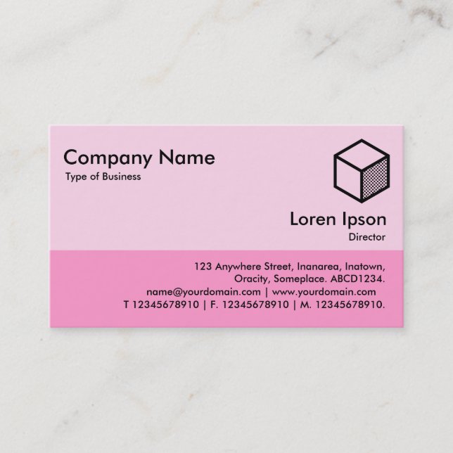 Color Footer - Shades of Pink Business Card (Front)