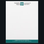 Color Footer - Teal Letterhead<br><div class="desc">A Business letterhead template design with a color footer. The color of the footer area can also be changed. Company name, Logo and address at the top with email, web and telephone details in the footer. The Logo used in this example is taken from one of Zazzle's useful picture fonts...</div>