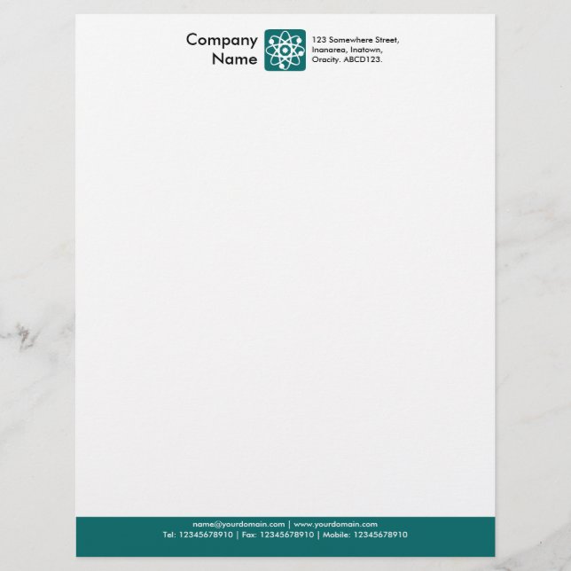 Color Footer - Teal Letterhead (Front)