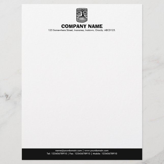 Color Footer (Tiki) - Black Letterhead (Front)