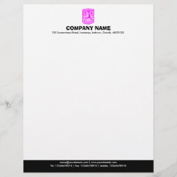 Color Footer (Tiki) - Magenta and Black Letterhead