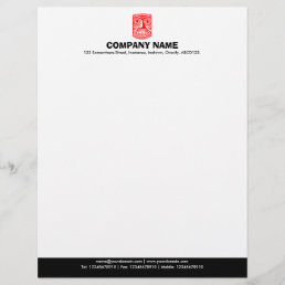 Color Footer (Tiki) - Red and Black Letterhead