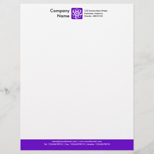 Color Footer - Violet Letterhead (Front)