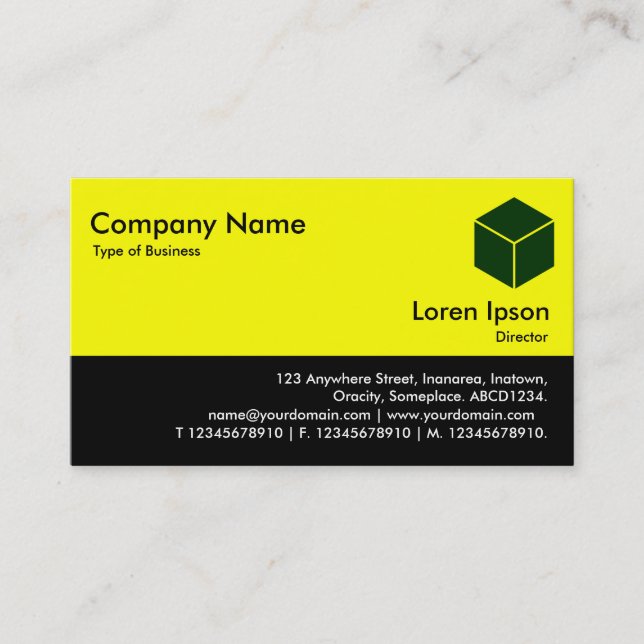 Color Footer - Yellow and Black Business Card (Front)